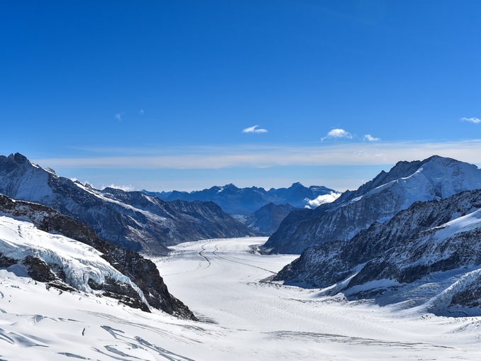 You will see Aletsch Glacier if climb Jungfrau