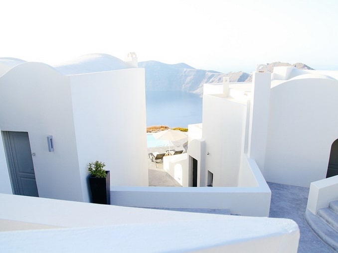 In Santorini you can see white and blue