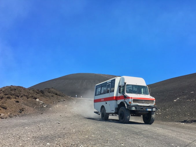 You can go up Etna by car